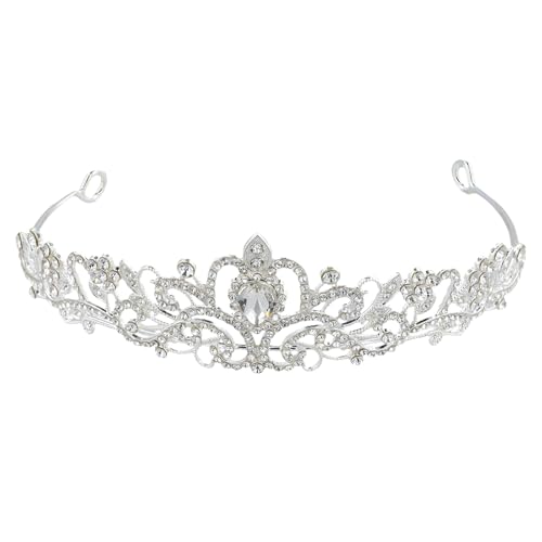 DiadéM, Krone Damen Geeignet FüR Partys, Krone Feste, Abschlussball Haarschmuck (Silber) von Aomhrek