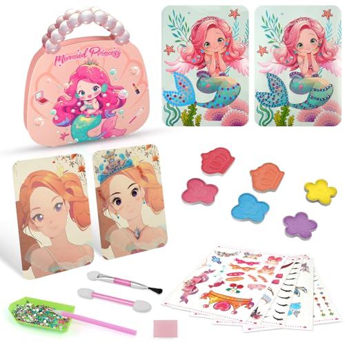 Aomig Anziehspielset 34Pcs Prinzessinnen Anziehspiel Schminkspiel Papier Makeup Spiel für Mädchen Papier-Make-up-Spielzeugset Modedesign Bastelset DIY Spielzeug für Kinder Girl Geschenke 4~8 Jahre (C) von Aomig