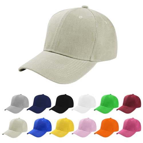 Aomig Basecap Unisex, Freizeit Baseball Cap Herren und Damen, Einstellbare Kappe mit Schirm, Sonnenschutz Baseballkappe für Outdoor Running Tennis Golf Reisen(Cremefarben) von Aomig