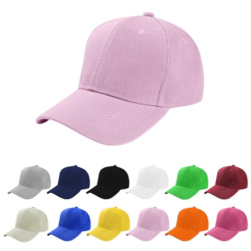 Aomig Basecap Unisex, Freizeit Baseball Cap Herren und Damen, Einstellbare Kappe mit Schirm, Sonnenschutz Baseballkappe für Outdoor Running Tennis Golf Reisen(Rosa) von Aomig