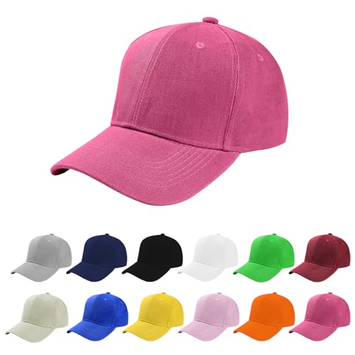 Aomig Basecap Unisex, Freizeit Baseball Cap Herren und Damen, Einstellbare Kappe mit Schirm, Sonnenschutz Baseballkappe für Outdoor Running Tennis Golf Reisen(Rose Rot) von Aomig