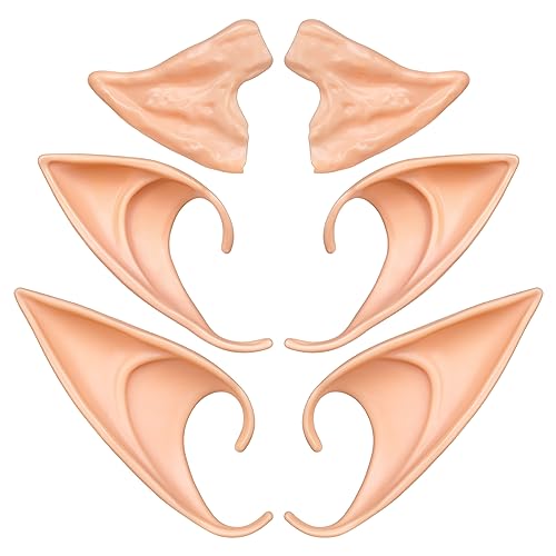 Aomig Elfenohren, 3 Paar Fairy Pixie Elf Ohren für Kinder und Erwachsene, Party Elfen Ohren Cosplay Zubehör for Halloween Karneval Partydekorationen von Aomig