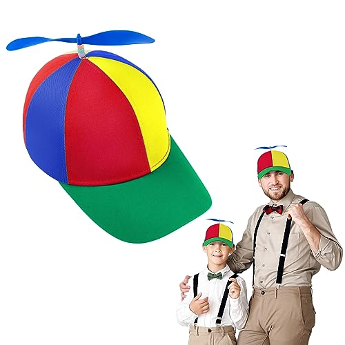 Aomig Propeller Mütze, Bunte Propellermütze, Hubschraubermütze Propeller Cap, Hubschrauber-Kappe, Baseball Cap Party Hut für Erwachsene (Grün Baseballkappe) von Aomig