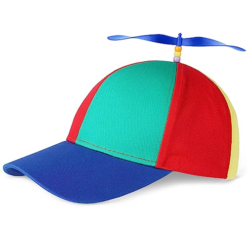 Aomig Propeller Mütze, Bunte Propellermütze, Hubschraubermütze Propeller Cap, Hubschrauber-Kappe, Party Hut für Kinder - Größenverstellbar (Kinder–Baseballkappe) von Aomig