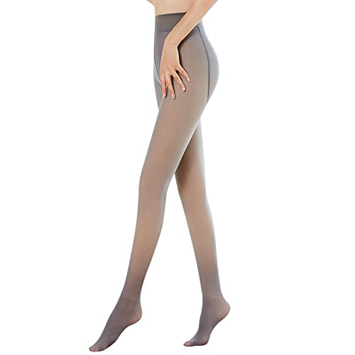 Aomig Thermo Strumpfhose Damen, Gefälschte Durchscheinend Strumpfhosen für Damen, High Waist Wärme Fleece Strumpfhosen Damen, Beine Abnehmen Schlanke Thermostrumpfhose (Kaffee（90g für 10~25℃）) von Aomig