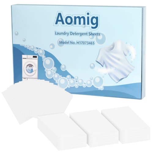 Aomig Waschmittel Blätter Color Nachhaltiges Waschmittel für Weiß Farbe Abbaubar Fleckenentferner All-in-1 Reisewaschmittel Waschmittel für Kleidung, Bettwäsche, Steppdecken, Teppiche (90 Blätter) von Aomig