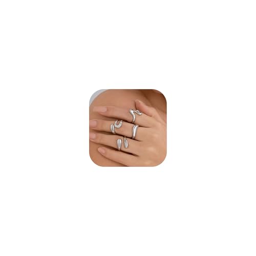 Aonklot Klobige Goldringe für Damen, dickes, stapelbares Ring-Set mit verstellbarem Knöchelring, mutiger Modeschmuck, Geschenk für den täglichen Gebrauch, Metall, Kein Edelstein Aonklot Klobige Goldringe für Damen, dickes, stapelbares Ring-Set mit verstellbarem Knöchelring, mutiger Modeschmuck, Geschenk für den täglichen Gebrauch, Metall, Kein Edelstein von Aonklot