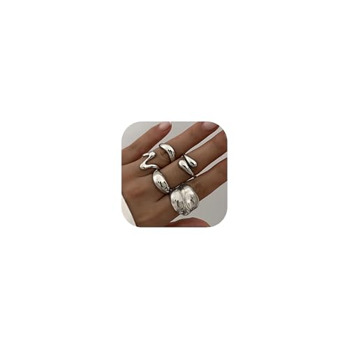 Aonklot Stapelbares Ring-Set, Knöchelringe für mehrlagigen Schmuck, mutige Statement-Mode-Ringe, Geschenk für Sie, Metall, Kein Edelstein Aonklot Stapelbares Ring-Set, Knöchelringe für mehrlagigen Schmuck, mutige Statement-Mode-Ringe, Geschenk für Sie, Metall, Kein Edelstein von Aonklot