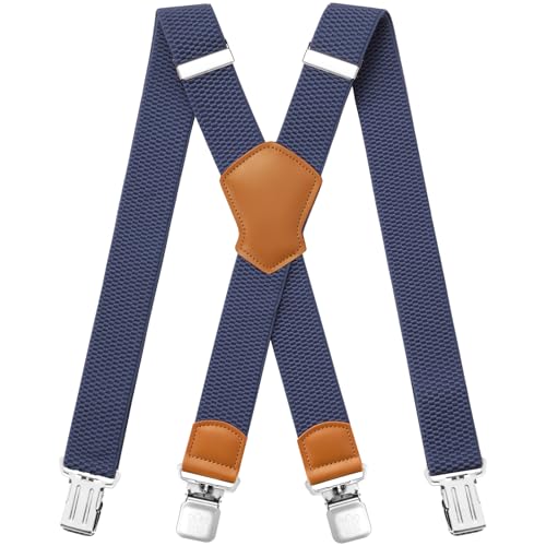 Aonvmdis Hosenträger für Herren 4 starken Clips 4cm breit, X Form elastisch einstellbar Länge für Männer und Damen Overalls Jeans, Arbeitshosen, Jumpsuits von Aonvmdis