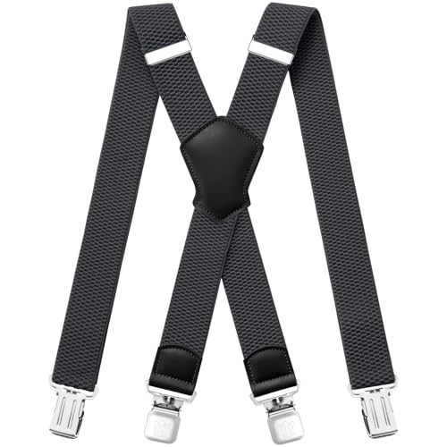 Aonvmdis Hosenträger für Herren 4 starken Clips 4cm breit, X Form elastisch einstellbar Länge für Männer und Damen Overalls Jeans, Arbeitshosen, Jumpsuits von Aonvmdis