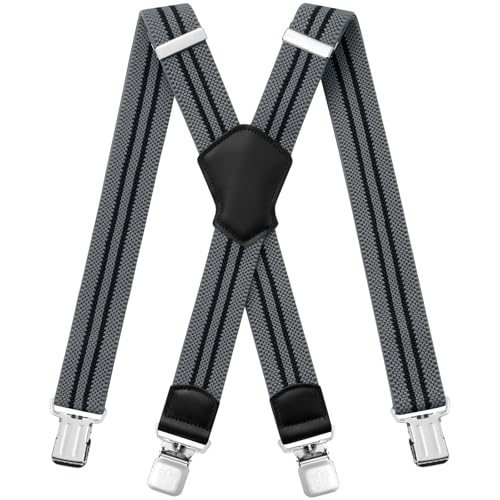Aonvmdis Hosenträger für Herren 4 starken Clips 4cm breit, X Form elastisch einstellbar Länge für Männer und Damen Overalls Jeans, Arbeitshosen, Jumpsuits von Aonvmdis