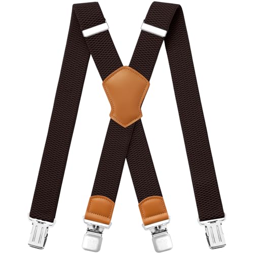 Aonvmdis Hosenträger für Herren 4 starken Clips 4cm breit, X Form elastisch einstellbar Länge für Männer und Damen Overalls Jeans, Arbeitshosen, Jumpsuits von Aonvmdis