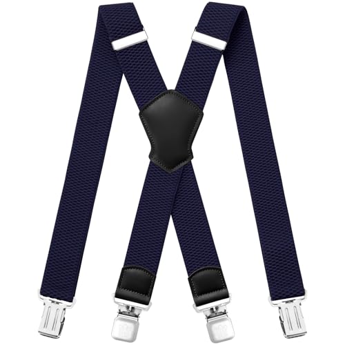 Aonvmdis Hosenträger für Herren 4 starken Clips 4cm breit, X Form elastisch einstellbar Länge für Männer und Damen Overalls Jeans, Arbeitshosen, Jumpsuits von Aonvmdis