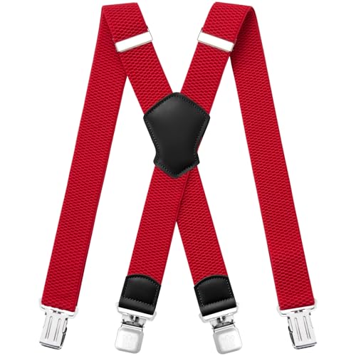 Aonvmdis Hosenträger für Herren 4 starken Clips 4cm breit, X Form elastisch einstellbar Länge für Männer und Damen Overalls Jeans, Arbeitshosen, Jumpsuits von Aonvmdis