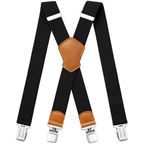 Aonvmdis Hosenträger für Herren 4 starken Clips 4cm breit, X Form elastisch einstellbar Länge für Männer und Damen Overalls Jeans, Arbeitshosen, Jumpsuits von Aonvmdis
