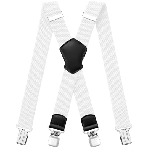 Aonvmdis Hosenträger für Herren 4 starken Clips 4cm breit, X Form elastisch einstellbar Länge für Männer und Damen Overalls Jeans, Arbeitshosen, Jumpsuits von Aonvmdis