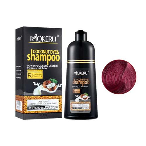 Eterna Vida Farbfärbe-Shampoo, Haarfärbe-Shampoo 3 In 1, Sofortiges Kräuter-Färbe-Shampoo Für Frauen Und Männer – Ammoniakfrei, Semi-permanentes Haarfärbe-Shampoo (03# Weinrot) von Aoomud