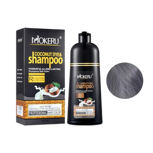 Eterna Vida Farbfärbe-Shampoo, Haarfärbe-Shampoo 3 In 1, Sofortiges Kräuter-Färbe-Shampoo Für Frauen Und Männer – Ammoniakfrei, Semi-permanentes Haarfärbe-Shampoo (19# Silbergrau) von Aoomud