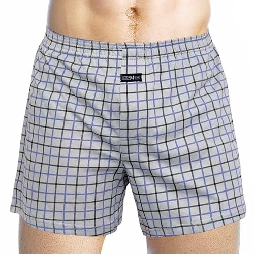 Aoouekul Schlafanzughose Herren Kurz Karierte Schlafshorts Kurze Pyjamahose Pyjama Hosen für Herren Pyjama Hose Schlafanzughosen (Grau, L) von Aoouekul