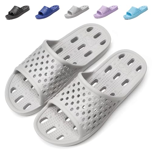 Duschschuhe für Herren, Hausschuhe für Damen, Dusch-Sandalen, Fitnessstudio, rutschfest, Bad-Flip-Flops, Badeschuhe, Badelatschen für Badezimmer, Pool .., C-Grau, 13-14 Wide Women/11.5-12.5 Men Duschschuhe für Herren, Hausschuhe für Damen, Dusch-Sandalen, Fitnessstudio, rutschfest, Bad-Flip-Flops, Badeschuhe, Badelatschen für Badezimmer, Pool .., C-Grau, 13-14 Wide Women/11.5-12.5 Men von Aoowoll