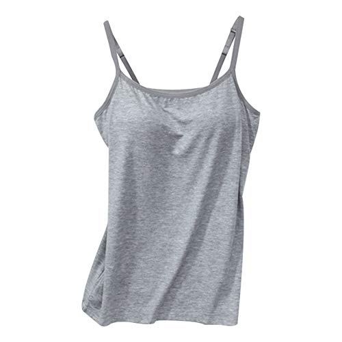 Aosbset Damen Weste Tank Top mit integriertem BH Sommer Damen Sport BH Spaghettiträger gepolstertes Leibchen Feuchtigkeitstransport von Aosbset