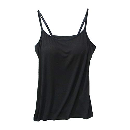 Aosbset Damen Weste Tank Top mit integriertem BH Sommer Damen Sport BH Spaghettiträger gepolstertes Leibchen Feuchtigkeitstransport von Aosbset