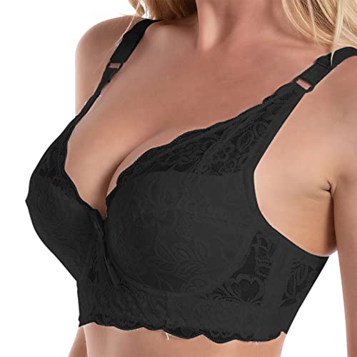 Aoseiens Damen Push Up BH mit Blumen Spitze Schalen Bügel BH Gepolstert Unterwäsch Bustier Dessous Top Rücken-BH Unterwäsche von Aoseiens