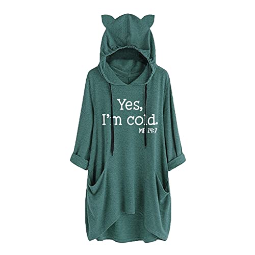 Aoseiens Hoodie Damen Oversize Lange Kapuzenpullover Sweatshirt Sweatjacke mit Kapuze, Oversize Pullover Damen Kuschelpullover Übergroßer Hoodie Damen von Aoseiens