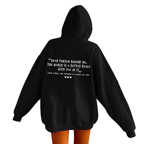 Dear Person Behind Me Hoodie Shirt Damen You Are Enough Langarm Hoodies Kawaii Preppy Kleidung Langarm Sweatshirt Tops Foto Pullover von Aoseiens