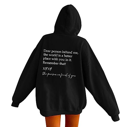 Dear Person Behind Me Hoodie Shirt Damen You Are Enough Langarm Hoodies Kawaii Preppy Kleidung Langarm Sweatshirt Tops Foto Pullover von Aoseiens