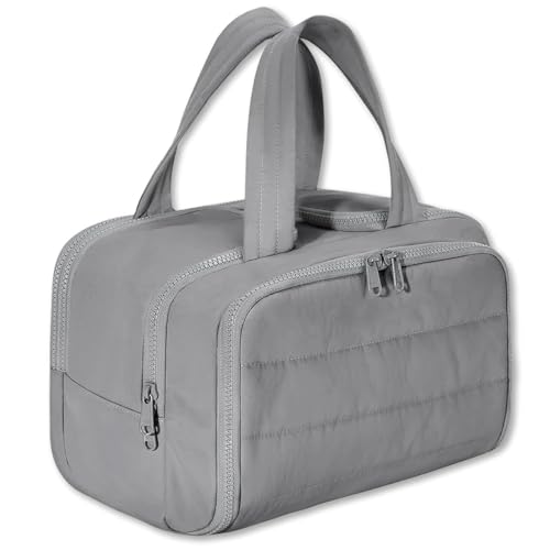 Große Kapazität, weit geöffnete Reise-Kosmetiktasche, Kulturbeutel, Organizer für Reisen, Damen, Herren, leichte Reise-Kulturbeutel, tragbare Make-up-Tasche mit Griff für Zubehör, Essentials von Aosrioylt