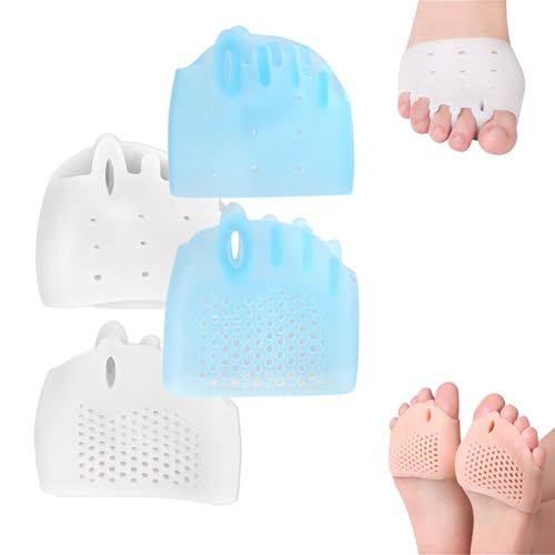 Hyggear Zehentrenner Aus Silikon for Damen Und Herren, Ballenzehen-Korrekturkissen, Atmungsaktive Und Weiche Gel-Zehentrenner for überlappende Zehen, Fußkorrektur(Blue*1+white*1) von Aosrioylt