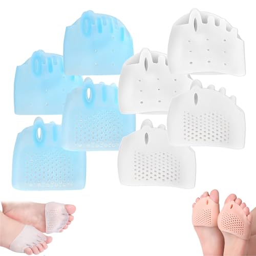 Hyggear Zehentrenner Aus Silikon for Damen Und Herren, Ballenzehen-Korrekturkissen, Atmungsaktive Und Weiche Gel-Zehentrenner for überlappende Zehen, Fußkorrektur(Blue*2+white*2) von Aosrioylt