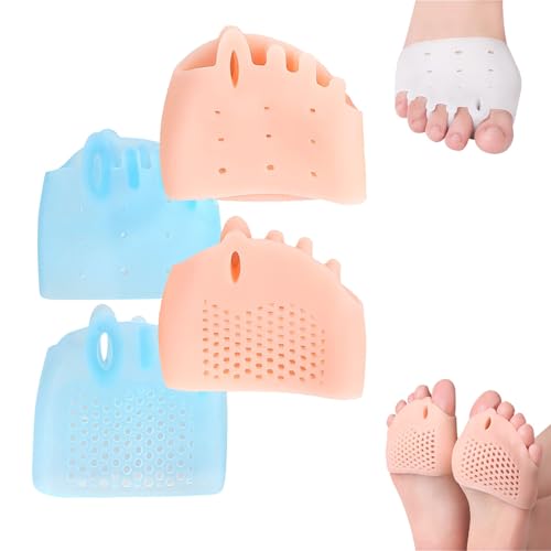 Hyggear Zehentrenner Aus Silikon for Damen Und Herren, Ballenzehen-Korrekturkissen, Atmungsaktive Und Weiche Gel-Zehentrenner for überlappende Zehen, Fußkorrektur(Skin*1+blue*1) von Aosrioylt