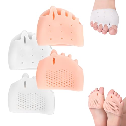 Hyggear Zehentrenner Aus Silikon for Damen Und Herren, Ballenzehen-Korrekturkissen, Atmungsaktive Und Weiche Gel-Zehentrenner for überlappende Zehen, Fußkorrektur(Skin*1+white*1) von Aosrioylt