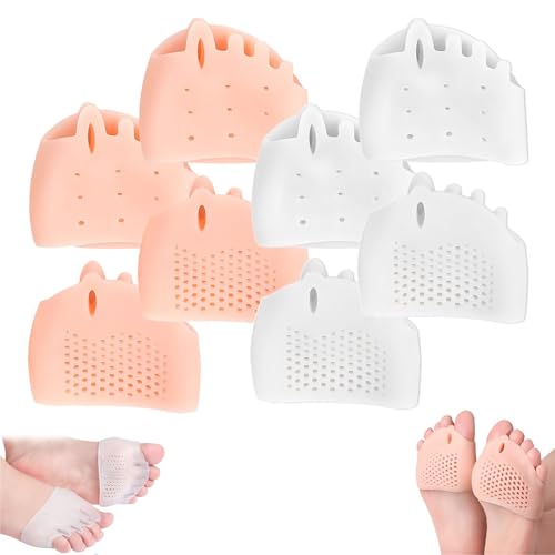 Hyggear Zehentrenner Aus Silikon for Damen Und Herren, Ballenzehen-Korrekturkissen, Atmungsaktive Und Weiche Gel-Zehentrenner for überlappende Zehen, Fußkorrektur(Skin*2+white*2) von Aosrioylt