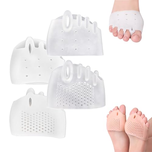 Hyggear Zehentrenner Aus Silikon for Damen Und Herren, Ballenzehen-Korrekturkissen, Atmungsaktive Und Weiche Gel-Zehentrenner for überlappende Zehen, Fußkorrektur(Transparent*1+white*1) von Aosrioylt