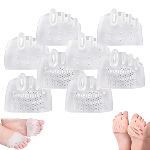 Hyggear Zehentrenner Aus Silikon for Damen Und Herren, Ballenzehen-Korrekturkissen, Atmungsaktive Und Weiche Gel-Zehentrenner for überlappende Zehen, Fußkorrektur(Transparent*4) von Aosrioylt