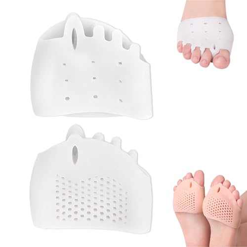 Hyggear Zehentrenner Aus Silikon for Damen Und Herren, Ballenzehen-Korrekturkissen, Atmungsaktive Und Weiche Gel-Zehentrenner for überlappende Zehen, Fußkorrektur(White) von Aosrioylt