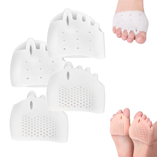 Hyggear Zehentrenner Aus Silikon for Damen Und Herren, Ballenzehen-Korrekturkissen, Atmungsaktive Und Weiche Gel-Zehentrenner for überlappende Zehen, Fußkorrektur(White*2) von Aosrioylt