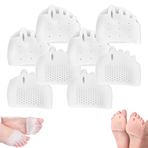 Hyggear Zehentrenner Aus Silikon for Damen Und Herren, Ballenzehen-Korrekturkissen, Atmungsaktive Und Weiche Gel-Zehentrenner for überlappende Zehen, Fußkorrektur(White*4) von Aosrioylt