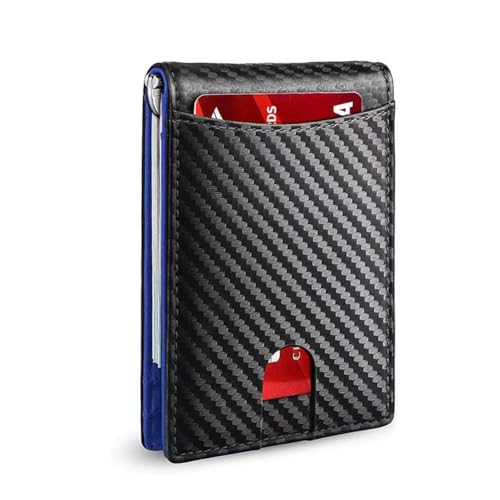 Men's Slim Wallet With RFID Blocking, Leather Money Clip Mens Wallet - RFID Blocking Front Pocket Bifold Wallets - Thin Credit Card Holder, Minimalist Leather Wallets Front Pocket with ID Window(Carbo Men's Slim Wallet With RFID Blocking, Leather Money Clip Mens Wallet - RFID Blocking Front Pocket Bifold Wallets - Thin Credit Card Holder, Minimalist Leather Wallets Front Pocket with ID Window(Carbo von Aosrioylt