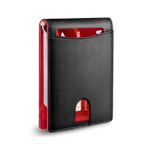 Men's Slim Wallet With RFID Blocking, Leather Money Clip Mens Wallet - RFID Blocking Front Pocket Bifold Wallets - Thin Credit Card Holder, Minimalist Leather Wallets Front Pocket with ID Window(Plain Men's Slim Wallet With RFID Blocking, Leather Money Clip Mens Wallet - RFID Blocking Front Pocket Bifold Wallets - Thin Credit Card Holder, Minimalist Leather Wallets Front Pocket with ID Window(Plain von Aosrioylt