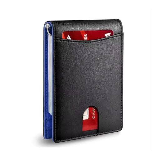 Men's Slim Wallet With RFID Blocking, Leather Money Clip Mens Wallet - RFID Blocking Front Pocket Bifold Wallets - Thin Credit Card Holder, Minimalist Leather Wallets Front Pocket with ID Window(Plain von Aosrioylt