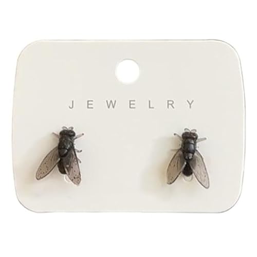 Realistische Fliegenohrringe for Frauen Neuartige Simulationsfliegenohrringe Halloween-Statement-Ohrringe Aus Edelstahl(Black*1) von Aosrioylt