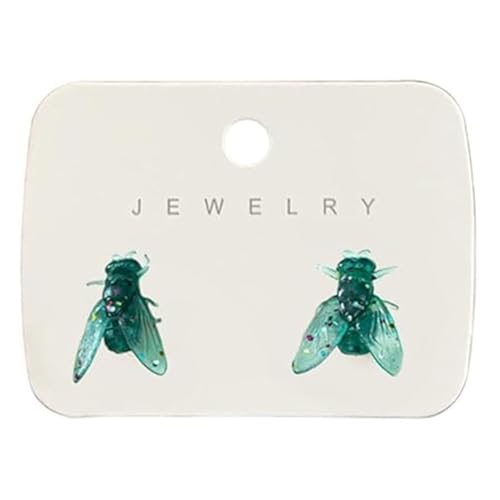 Realistische Fliegenohrringe for Frauen Neuartige Simulationsfliegenohrringe Halloween-Statement-Ohrringe Aus Edelstahl(Green*1) von Aosrioylt