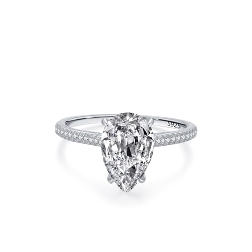 925 Silber Ringe, Silber Ringe Tropfenförmiger Solitär Größe 52 (16.6) Mama Geschenk von Aotiwe
