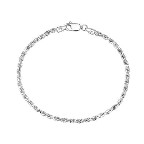 Aotiwe Bracelet Silver, Armband 925 Silber Damen Seilkette Armbänder 3.3mm 19cm Schmuck Damen von Aotiwe