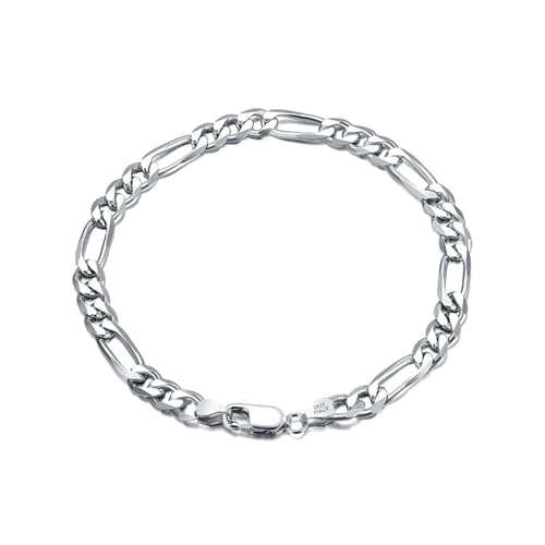Aotiwe Bracelet Silver, Armband Damen 925 Figaro Kette Armkette Damen Klein 5mm 16.5cm Hochzeitstag Geschenke für Frauen von Aotiwe