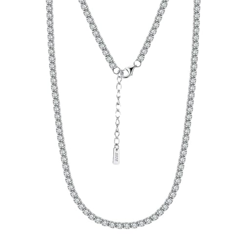 Aotiwe Collier Silber, Necklace Set Zirkonkette Halsketten Set 4mm 925 Silber 45+5cm Beste Freundin Geschenke Geburtstag von Aotiwe